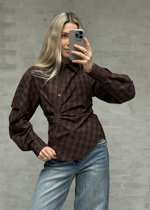 Neoella check skjorte Dark Brown Neo Noir 